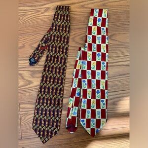 Two floral silk ties made in Italy Arturo Calle & Ungaro